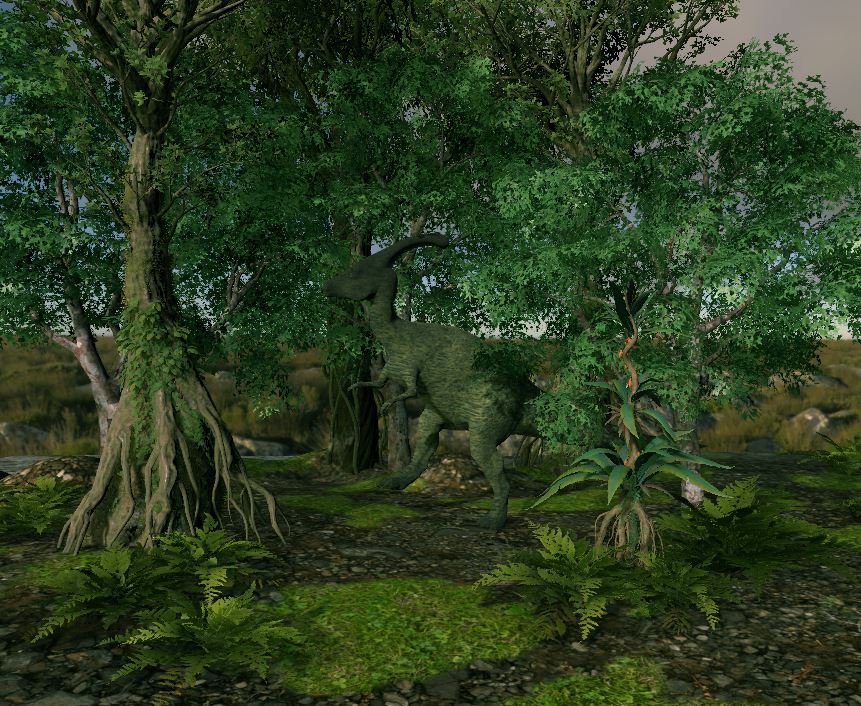 Parasaurier beim Spaziergang