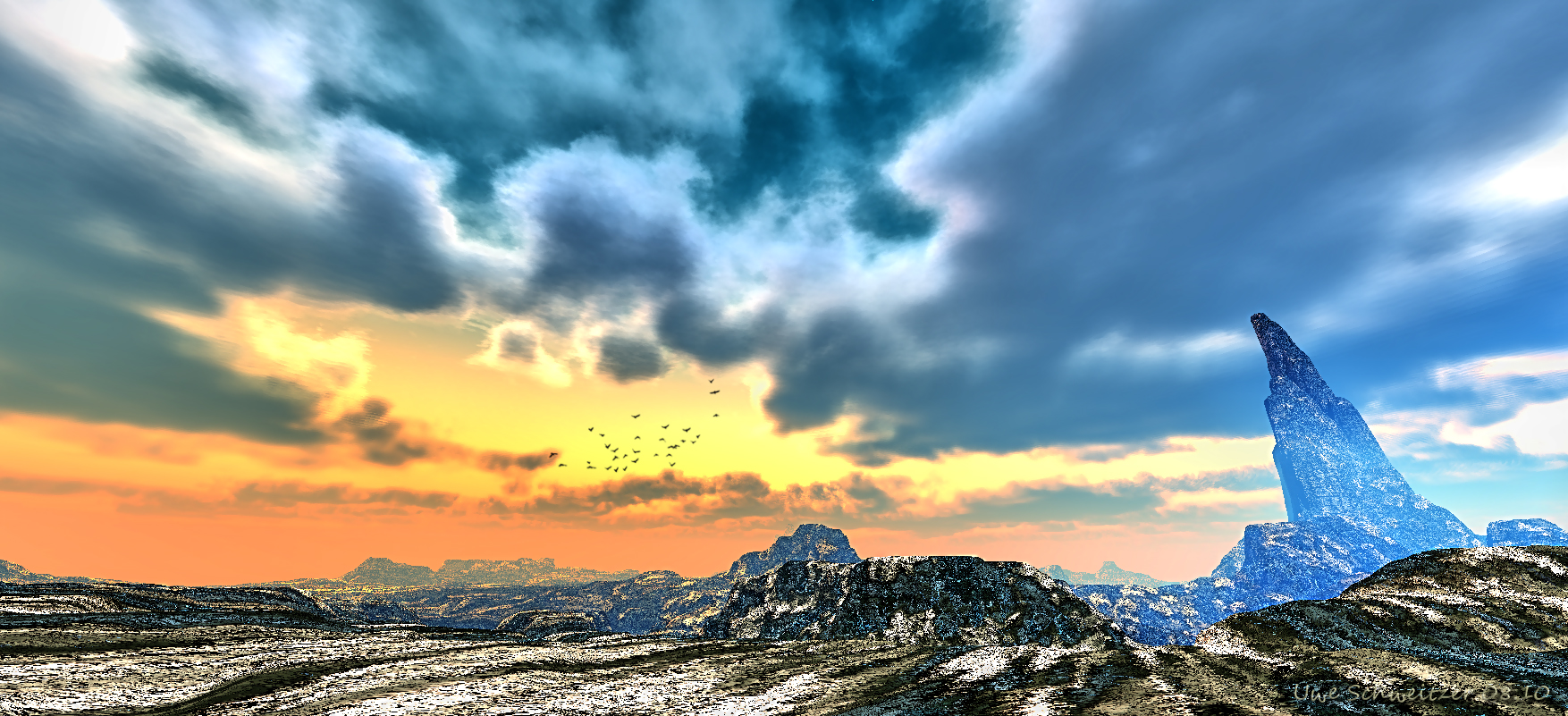 Volumetric Clouds Test 2  Mit BRYCE 7 PRO 7.0.2.35