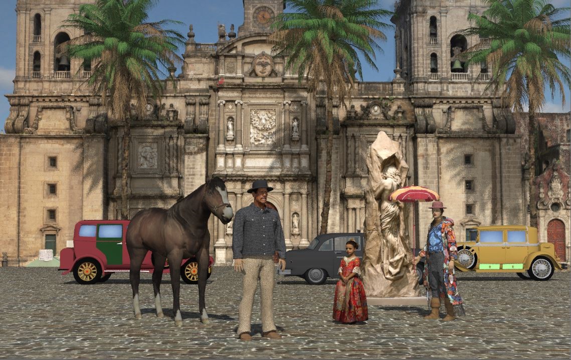 Machete & Pferd in Mexiko City