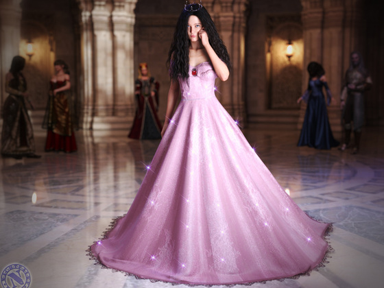 Schüchterne Prinzessin In Rosa Kleid