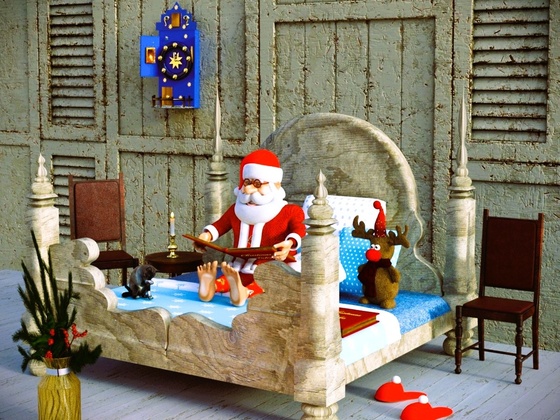 Santa wünscht einen schönen ersten Advent