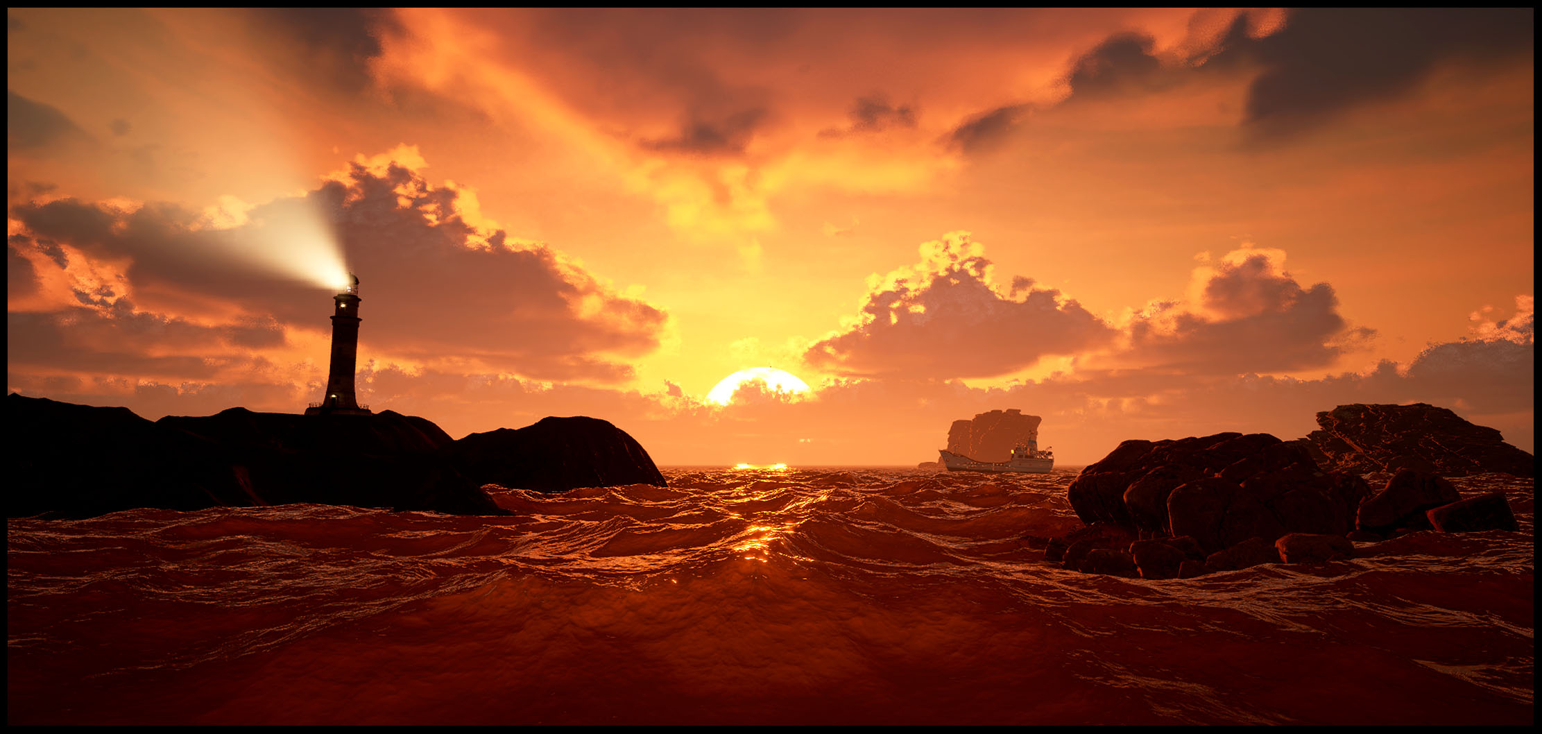 Sonnenuntergang auf dem Meer