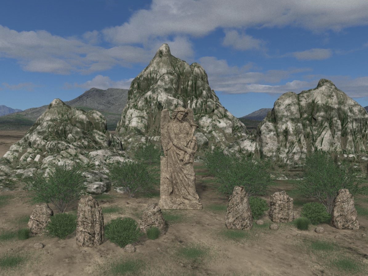 Landschaft und Skulpturen F