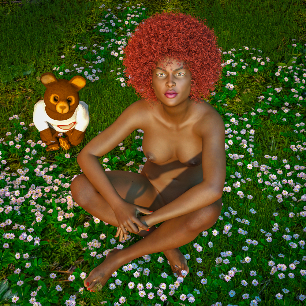 Kleiner Teddy an Gänseblümchen :-)     (nudity)