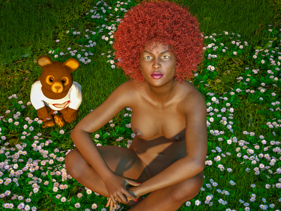 Kleiner Teddy an Gänseblümchen :-)     (nudity)