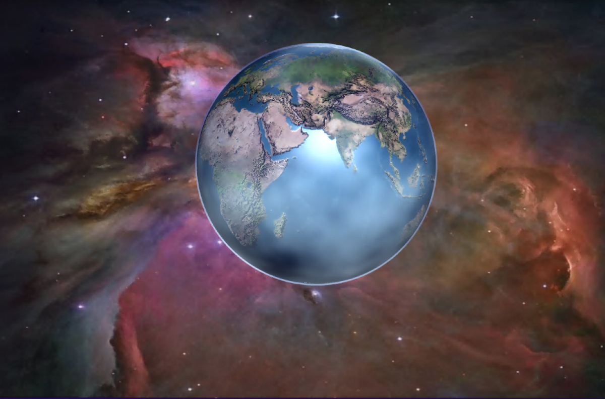 Planet Erde,  Hubble Hintergrundbild
