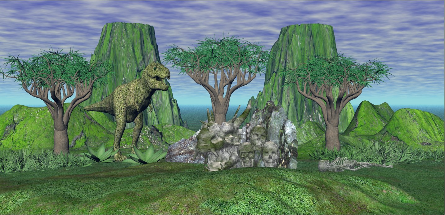 T- Rex und Aloenbäume