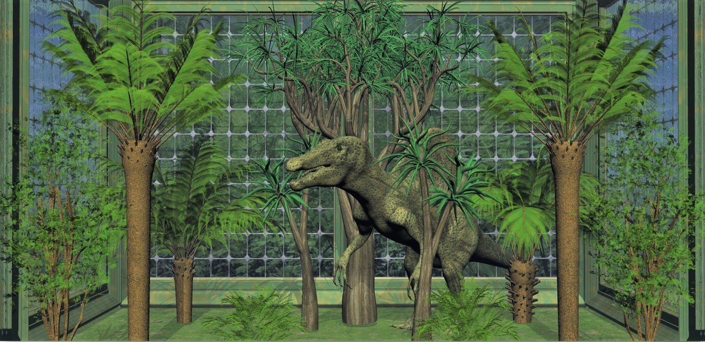 Spinosaurus im Treibhaus (Monatsthema Treibhaus)