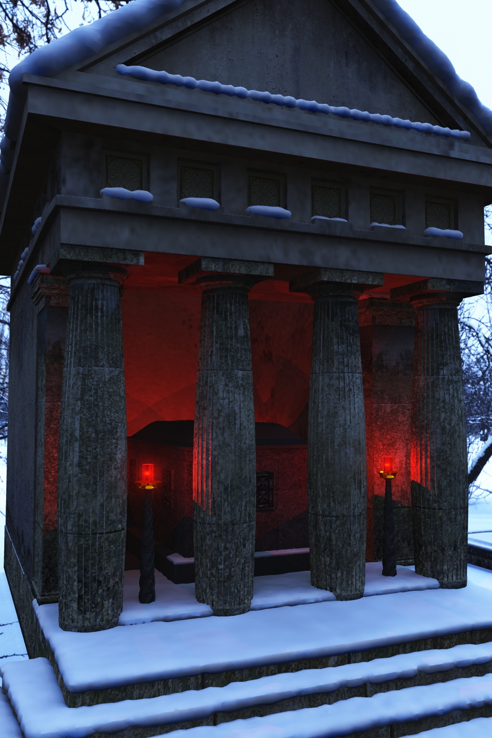 Friedhof Blick ins Mauseleum