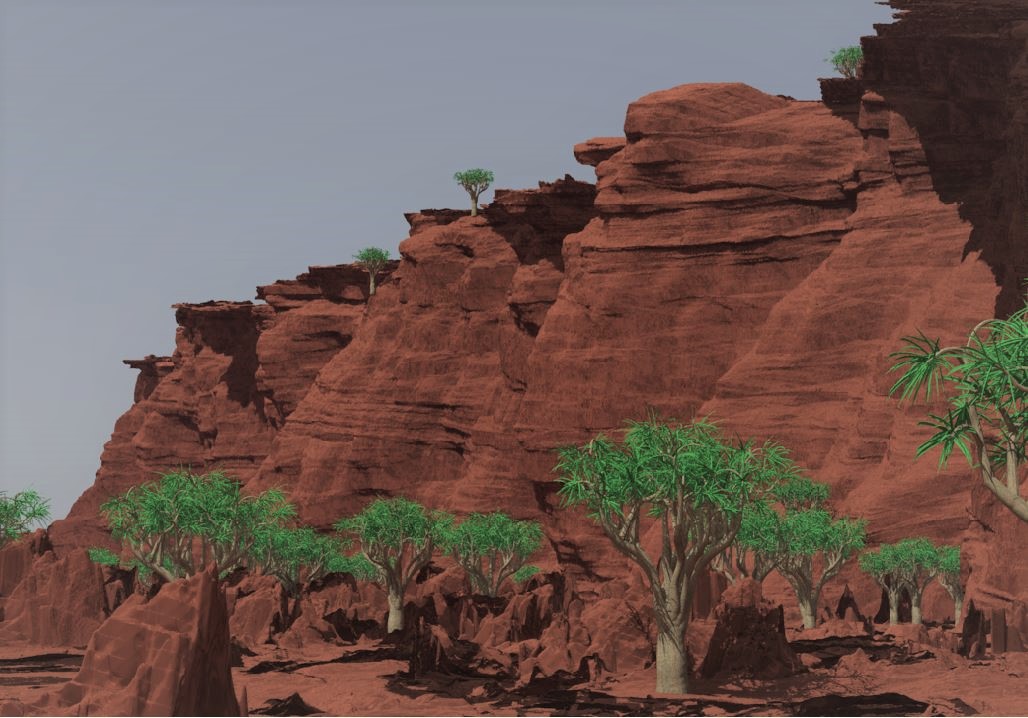 Sandsteinsediment und Aloen