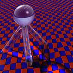 Glaskugel mit Glasgestänge