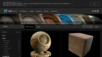 Screenshot der Webseite https://materials.3dcoat.com/ vom 2022-01-21