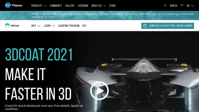 Screenshot der Webseite https://3dcoat.com/ vom 2022-01-22