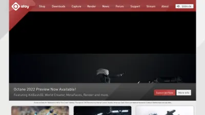 Screenshot der Webseite https://home.otoy.com/ vom 2022-01-22